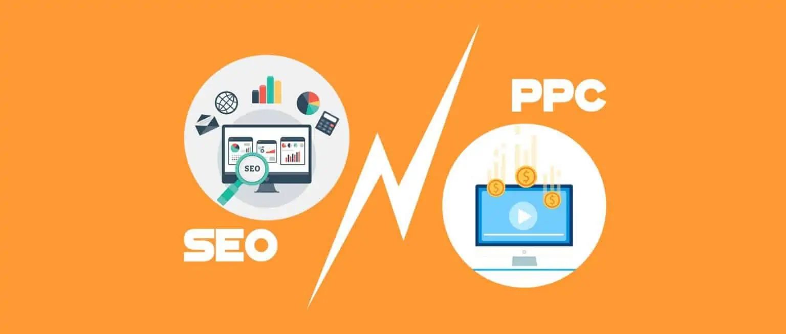 seo vs pay per click 1536x652 1 Pay per Click là gì? Tối ưu Pay per Click cho kinh doanh