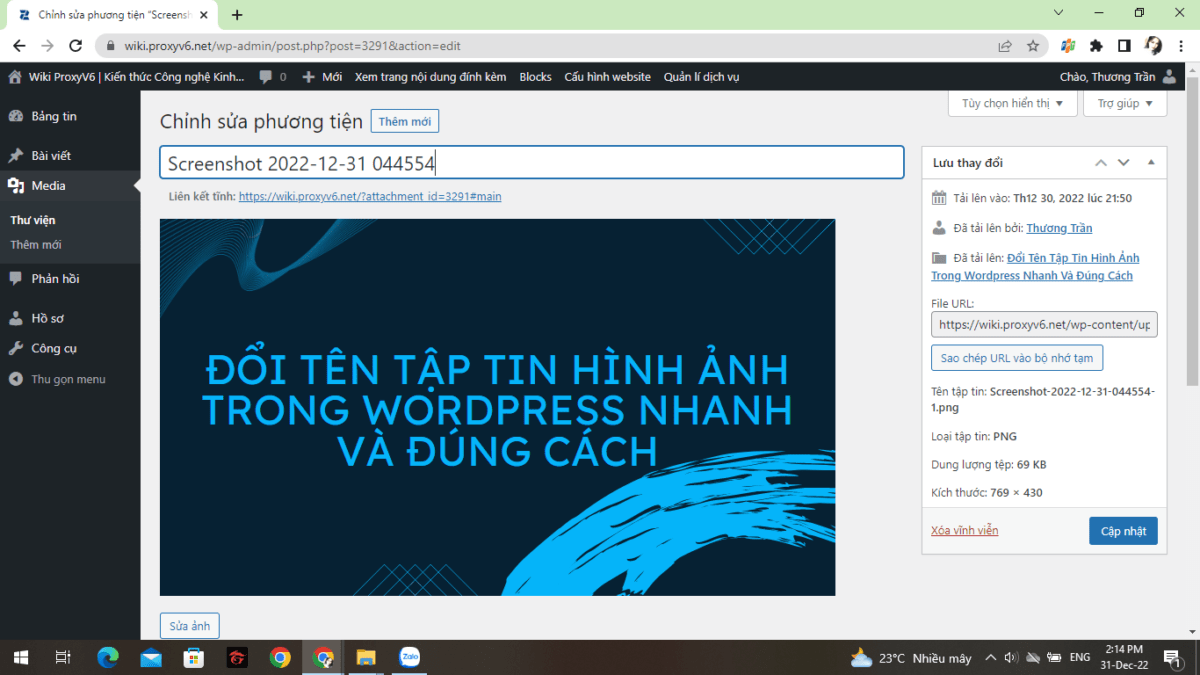 Đổi Tên Tập Tin Hình Ảnh Trong WordPress Nhanh Và Đúng Cách