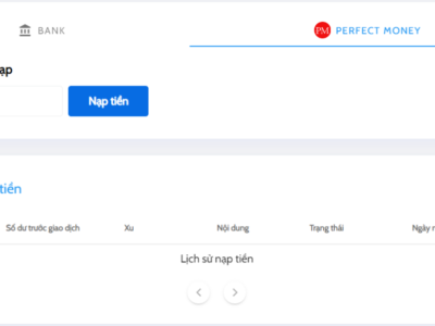 Hình ảnh nạp tiền bằng Perfect Money