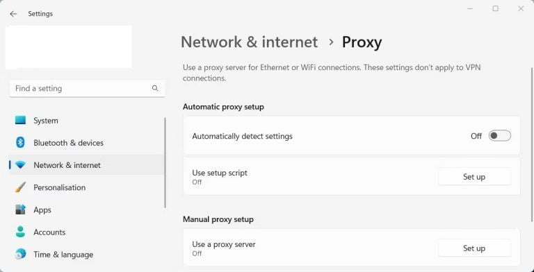 Cách tắt hoặc vô hiệu hóa cài đặt proxy trên Windows 11