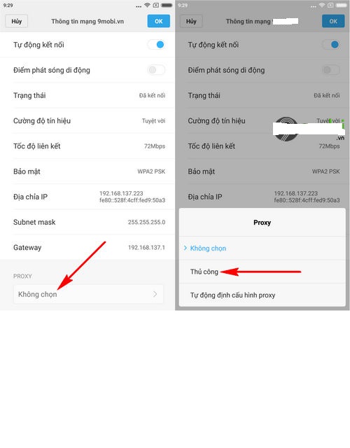 Cài đặt proxy cho điện thoại