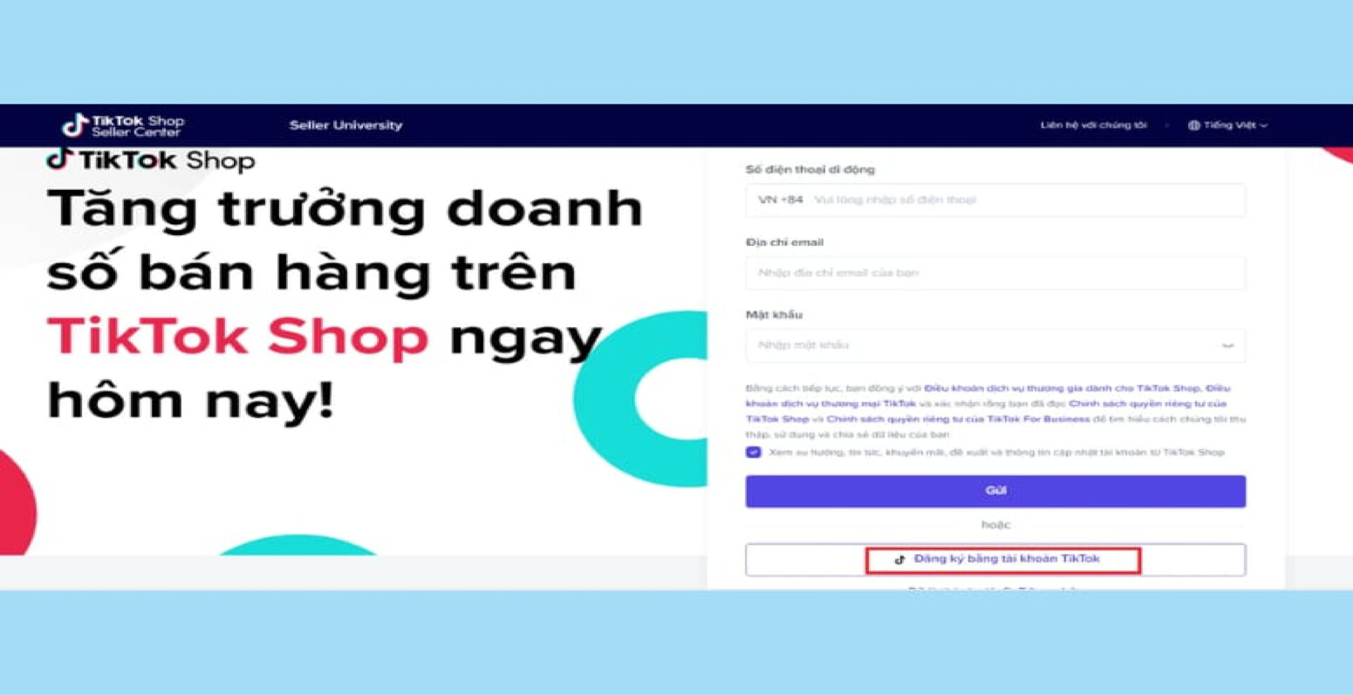 Cách đăng ký TikTok Shop nhanh chóng cho người mới