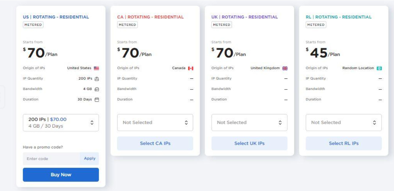 Details of Live Proxies Pricing Plans and Services