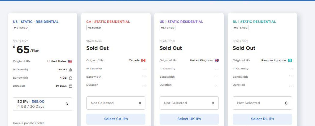 Details of Live Proxies Pricing Plans and Services: