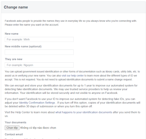 Instructions on how to change your Facebook name within 60 days using link 333