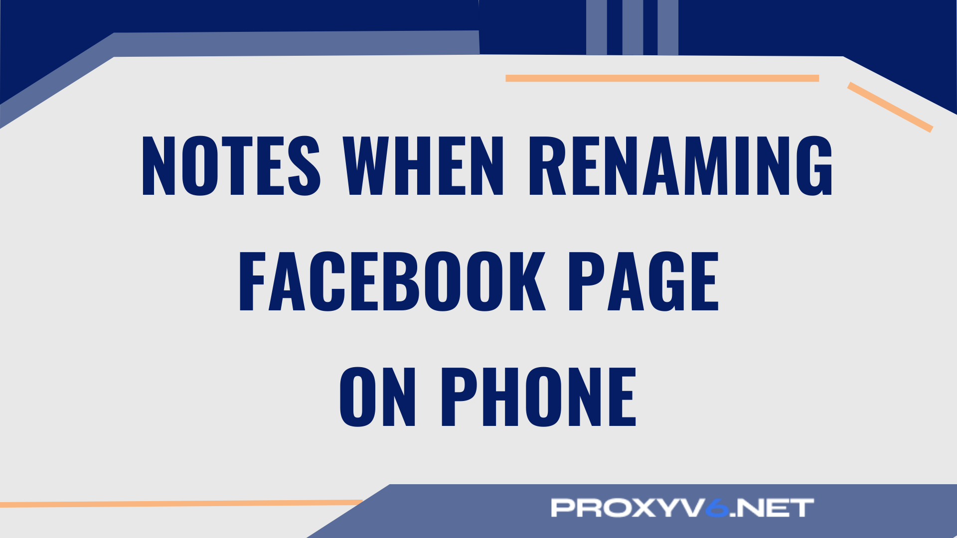 Notes when renaming Facebook Page on phone