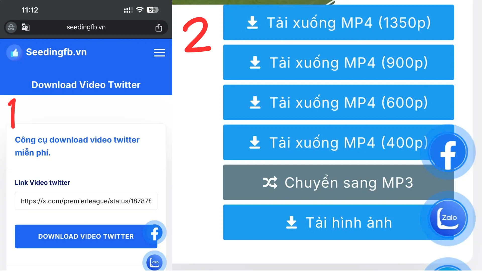 Tải video twitter